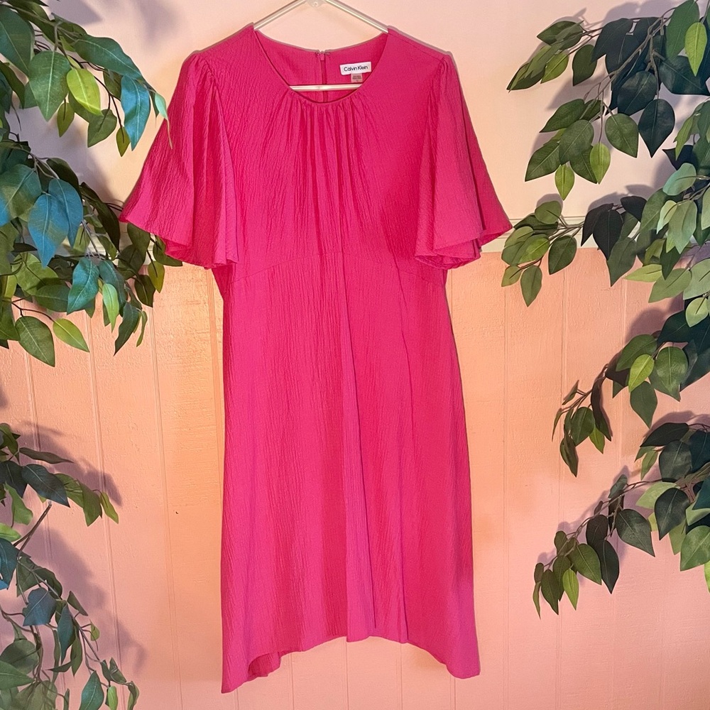 NWOT Calvin Klein Vibrant Pink Textured Dress